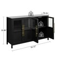 thumbnail image 3 of 55 Inch Large Self-Service Cabinet With 4 Glass Doors And Storage Side Panel Self-Service Cabinet For Kitchen, Dining Room Living Room Modern Storage Cabinet Desk, 3 of 8