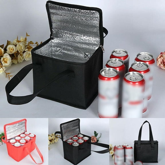 QHUDLV WSRRDRECVHi Portable Thermal Insulated Cooler Bags Large Outdoor Meal Picnic Trips Drink Supplies BBQ Zip Lunch Camping Pack B Box