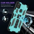 thumbnail image 2 of For Cricket Icon 4 Case Kickstand Phone Cover Full Protection Armor Shockproof Rugged Case with Free 9H Tempered Glass Screen Protector - Teal, 2 of 5