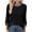 Black, variant on Womens T Shirts 3/4 Length Sleeve Dressy Casual Blouses Crew Neck Gradient Going Out Tops Fall Spring Clothes, Army Green L