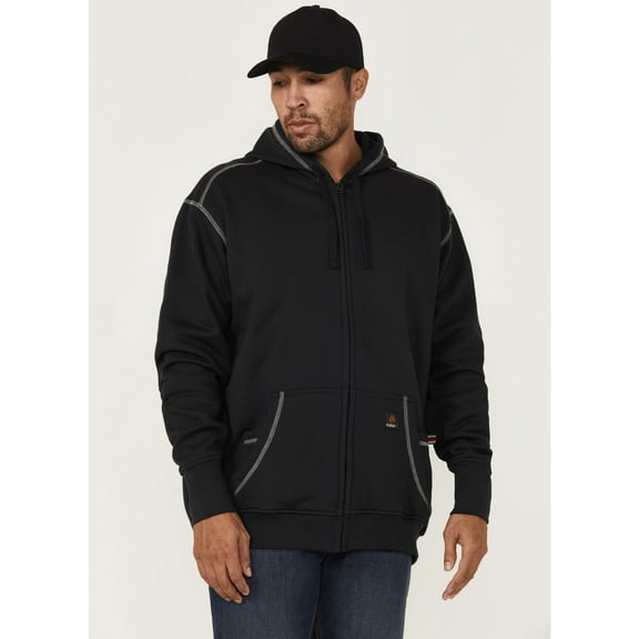 Forge Workwear Men's Fr Solid Contrast Stitch Zip Hooded Jacket Navy XX-