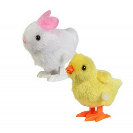 Plush Wind-up Hopping Friends Chicks and Bunnies,