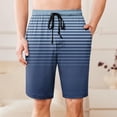 thumbnail image 2 of Bovxnpu Men's Pajama Bottoms Loungewear Sleep Shorts, Men's Striped Loungewear Shorts With Drawstring Elastic Waist For Sleep Gym Home Shorts, 2 of 7