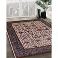thumbnail image 3 of Ahgly Company Machine Washable Indoor Round Industrial Modern Purple Lily Purple Area Rugs, 7' Round, 3 of 7