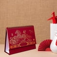 thumbnail image 5 of Jiibva 2026 Red Table Calendar Chinese Style Desk Planner Standing Flip Calendar for Home Office Academic Family Supplies, 5 of 7