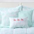 thumbnail image 4 of Let's Flamingo Embroidered Mint 7-Piece Comforter Set Full, 4 of 4