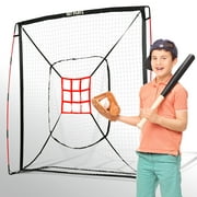 7' x 7' Baseball & Softball Practice Hitting & Pitching Net similar to Bow Frame, Great for All Skill Levels