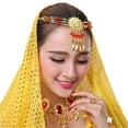 thumbnail image 5 of Belly Dance Headdress Saree Veil Performance Accessories Headchain Eyebrow Pendant Turban Veil, 5 of 6