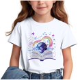 thumbnail image 1 of GreatBaby T-shirt Respirant pour Enfants avec Manches Courtes pour Garçons Filles Rentrée des Classes Saison Col Rond Manches Courtes Hauts Décontractés Polyvalents pour Extérieur (Blanc4,4 Ans), 1 of 7