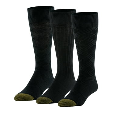 GOLDTOE Edition Mens Diamond Texture Crew Socks, 3-Pack