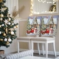 thumbnail image 3 of Snowman Christmas Chair Covers Set of 6 Winter Snowflakes House Truck Xmas Tree Chair Back Covers Stretch Removable Washable Slipcovers Protector for Dining Room Kitchen Party Decor, 3 of 5
