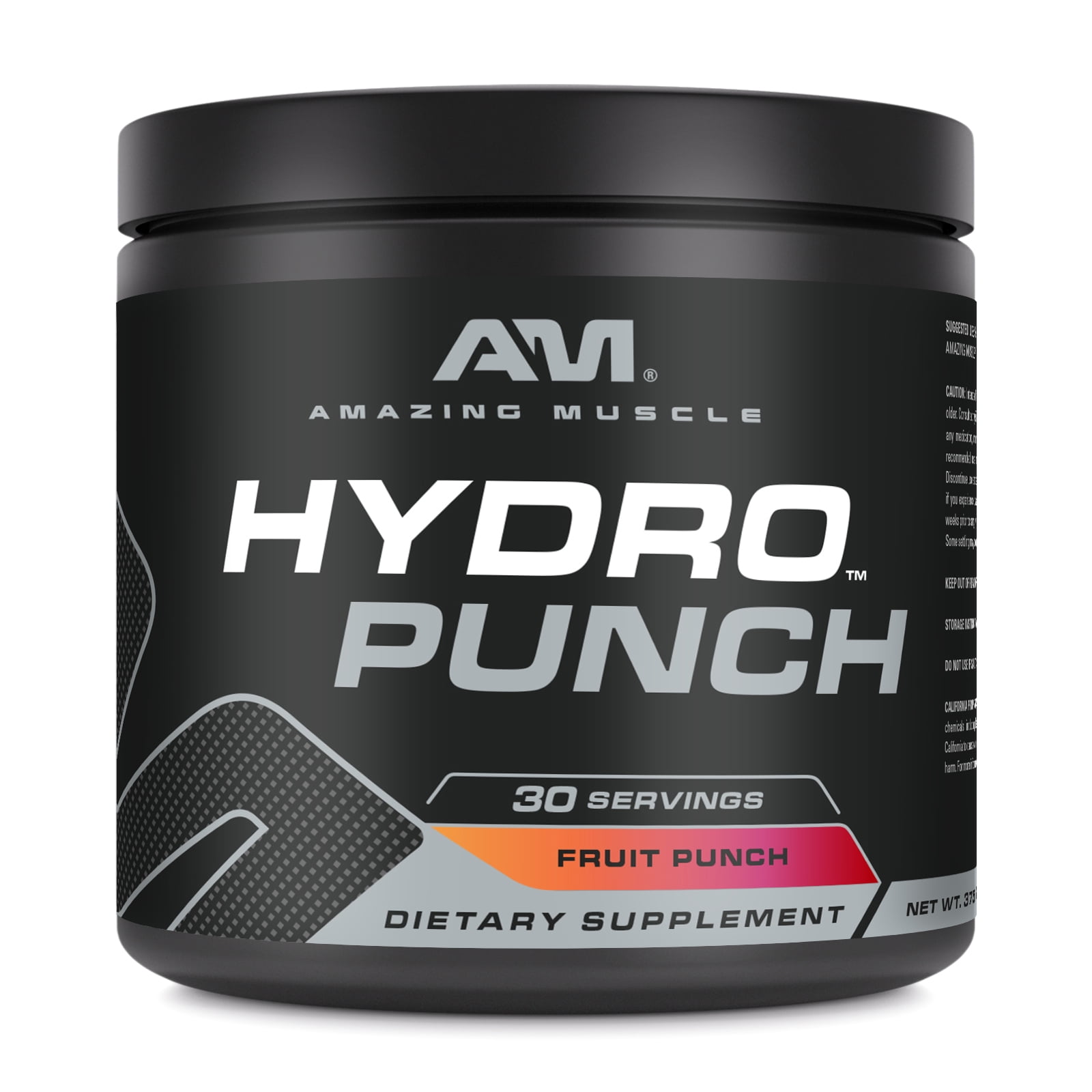 Amazing Muscle Hydro Punch - Fruit Punch Flavor - Hydration Powder | Electrolyte Drink Mix | Contains Vitamin B3, B6, B12, C, Betaine Anhydrous & More | 30 Serving Per Bottle | Non-GMO | Made in USA