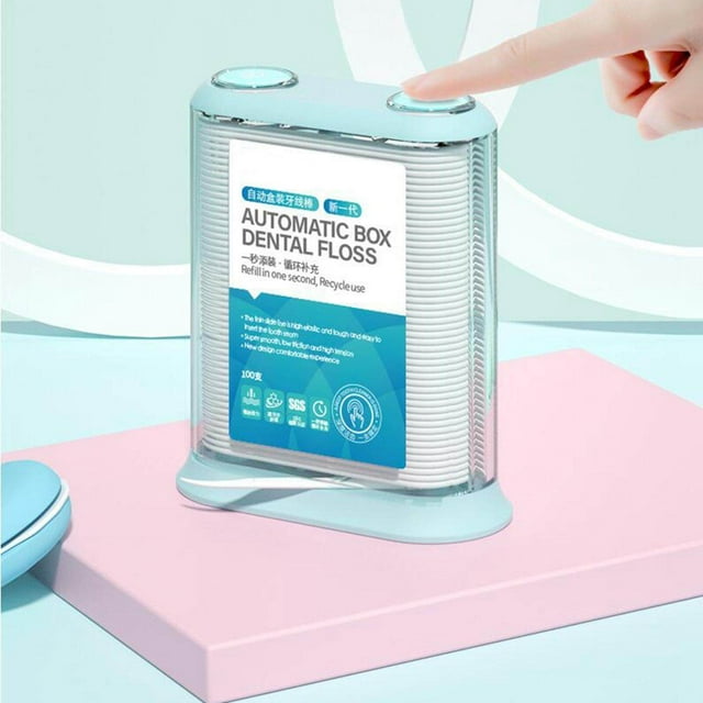 pitrice Automatic Floss Storage Box with 100x Teeth Clean Floss for Dining Table