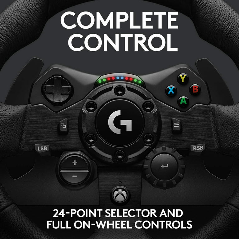  Logitech G 923 - Volante de carreras y pedales para Xbox XS,  Xbox One y PC con TRUEFORCE, hasta 1000 Hz de respuesta de fuerza, pedal  sensible, control de lanzamiento de