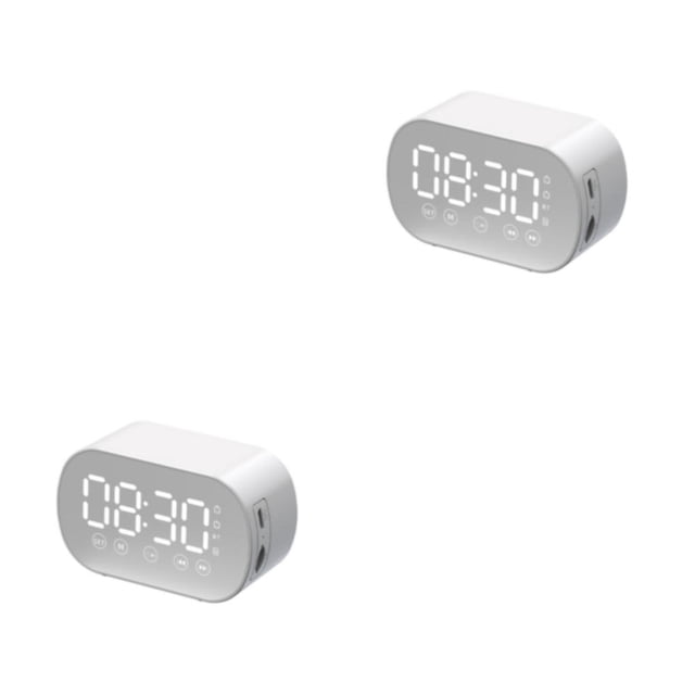 Altavoz inalámbrico Inteprter Bluetooth pantalla LED Barra de sonido estéreo Blanco 2piezas