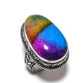 thumbnail image 2 of Natural Rainbow Solar Quartz Gemstone 925 Sterling Silver Ring Size 7.5, 2 of 2
