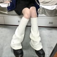 thumbnail image 6 of Japanese Fluffy Flared Kawaii Winter Knee-High Knitted Leg Warmers Boot Stocking Uniform BLACK, 6 of 8