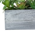 thumbnail image 5 of Northlight 12" Mixed Succulent Artificial Plants in Wooden Planter - Green/Gray, 5 of 6