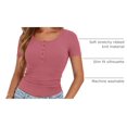 thumbnail image 4 of Remera PRETTYGARDEN Mujer Otoño-Verano 2025 con Cuello Henley Acanalado, 4 of 9