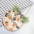 thumbnail image 4 of Halloween Black Cat Pumpkin Welcome Sign Front Door Round Wall Door Sign with Flowers Hanging Sign for Entryway Front Porch Hallway Yard Garden Home Decor, 4 of 7