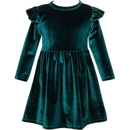 

Zukuco Toddler Baby Girl Christmas Dress Ruffle Long Sleeve Princess Dress Kids Little Girl Party Dress Fall Winter Outfit Xmas Gift