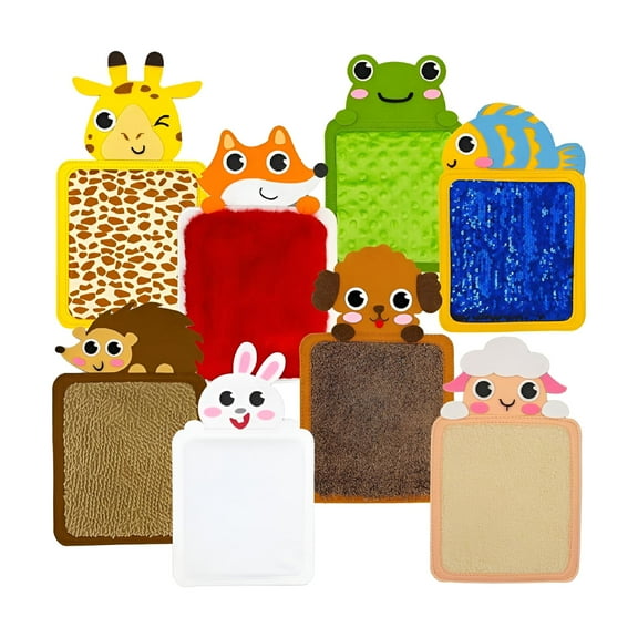 BESTSKY 8Pcs Sensory Mats Animal Sensory Tiles Portable Sensory Pads Sensory Panel