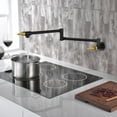 thumbnail image 4 of SUMERAIN Pot Filler Faucet Wall Mount Kitchen Faucet Black and Gold Double Joint Swing Arms, Two Handle, 4 of 12