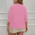 thumbnail image 4 of BODOAO Women's Classic 3/4 Sleeve Open Front Cropped Cardigan Sweater Lightweight Knit Short Shrugs Plus Size Cardigan Jacket Plus Size Cardigan Loose Short Sleeve Cropped Jacket 2025 Fall Rd1 Xl, 4 of 7