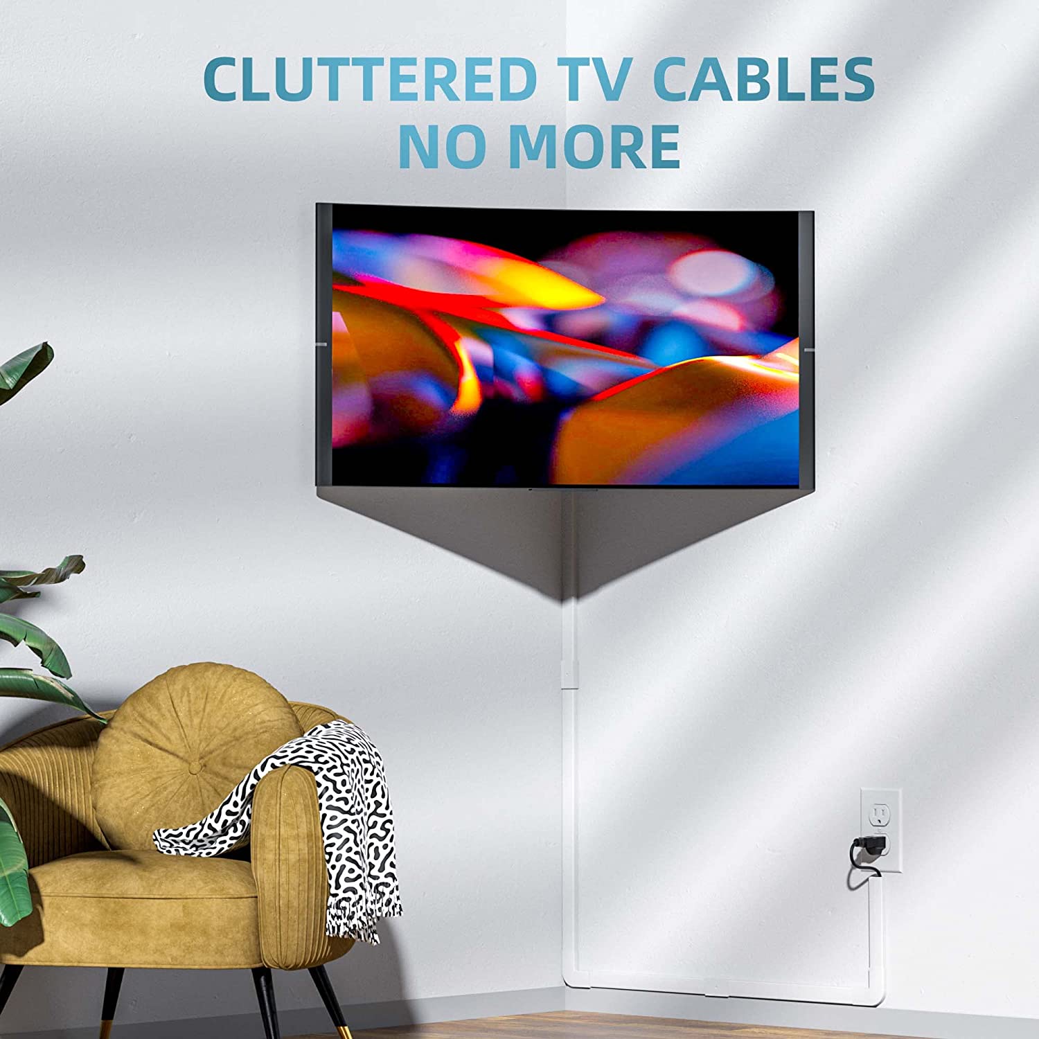 LazySpin Cord Hider Wall Cable Cover 157 Inches photo 2