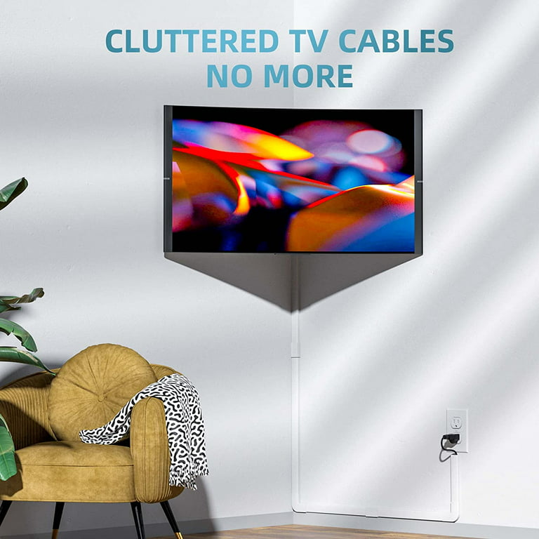 TV Cord Cover Concealer,Long Cable Raceway Channel, Paintable TV Wire Hider  for Wall Mounted TV