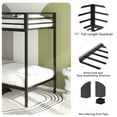 thumbnail image 4 of Generic Adam Sturdy Twin Over Twin Bunk Bed Metal Black for Adult, Twin Over Twin Bunk Bed with Ladder and Guardrails, Easy Climbing, Beds for Bedroom, 4 of 9