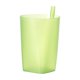 thumbnail image 2 of Vaso de plástico con pajita y tapa | Vaso para jugo fresco color caramelo | Boca gruesa y duradera | Pajita integrada | 10,9 x 8,9 x 8,9 cm | Ideal para jugo, agua, leche y verano, 2 of 5