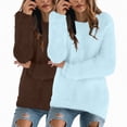 thumbnail image 2 of Towmus Women's Crewneck Plush Sweatshirts Loose Fit Pullover Tops for Women Long Sleeve Sweatshirt Oversized Warm Winter Soft Pullover S-5XL, 2 of 4