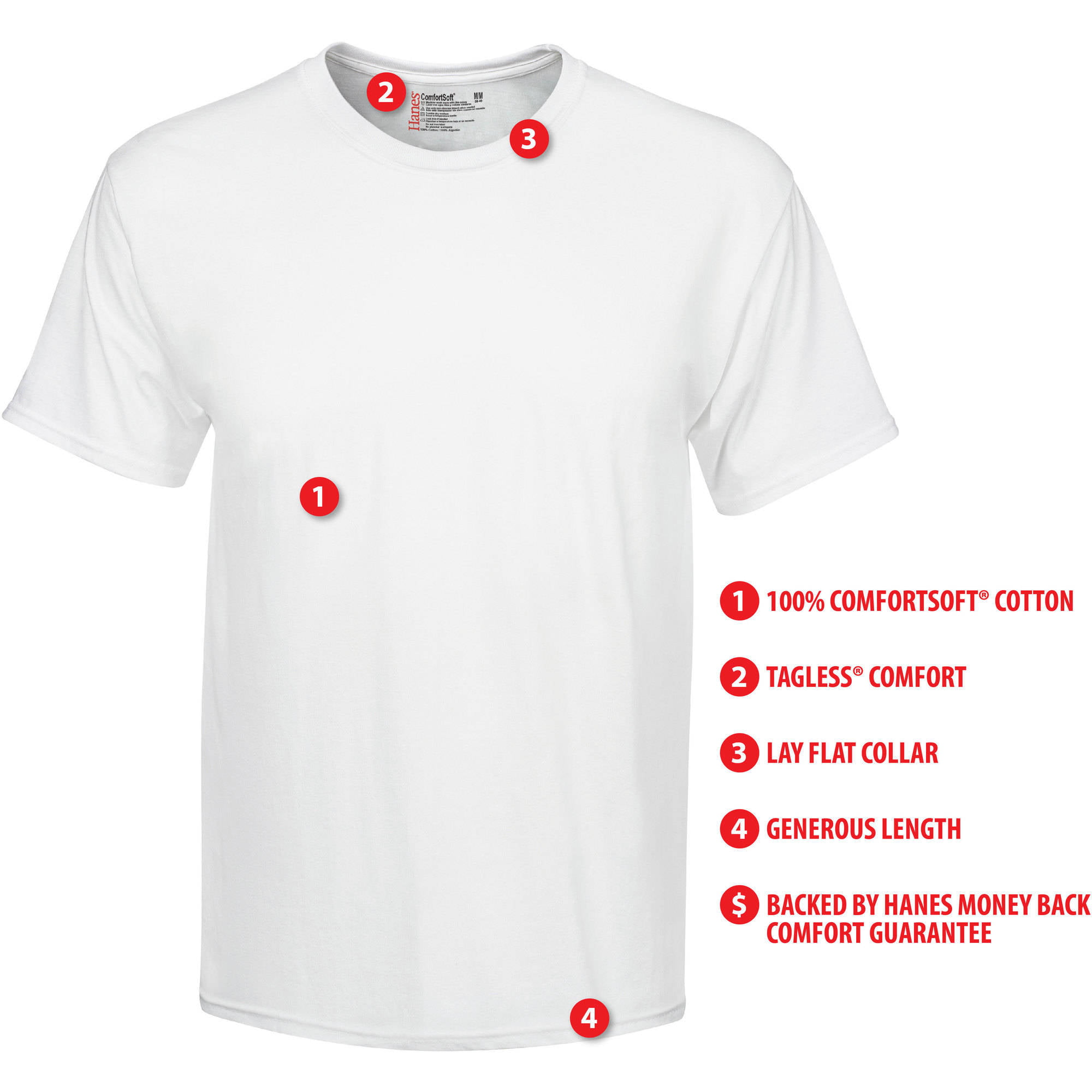 Hanes Comfortsoft T Shirts Size Chart