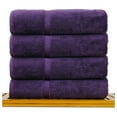 thumbnail image 2 of Luxury Hotel & Spa Collection Highly Absorbent, Quick Dry 100% Turkish Cotton 700 GSM, Eco Friendly Towel, for Bathroom Dobby Border Soft Bath Towel Set 27 X 54 -Plum, Bath Towels - Set of 4, 2 of 6