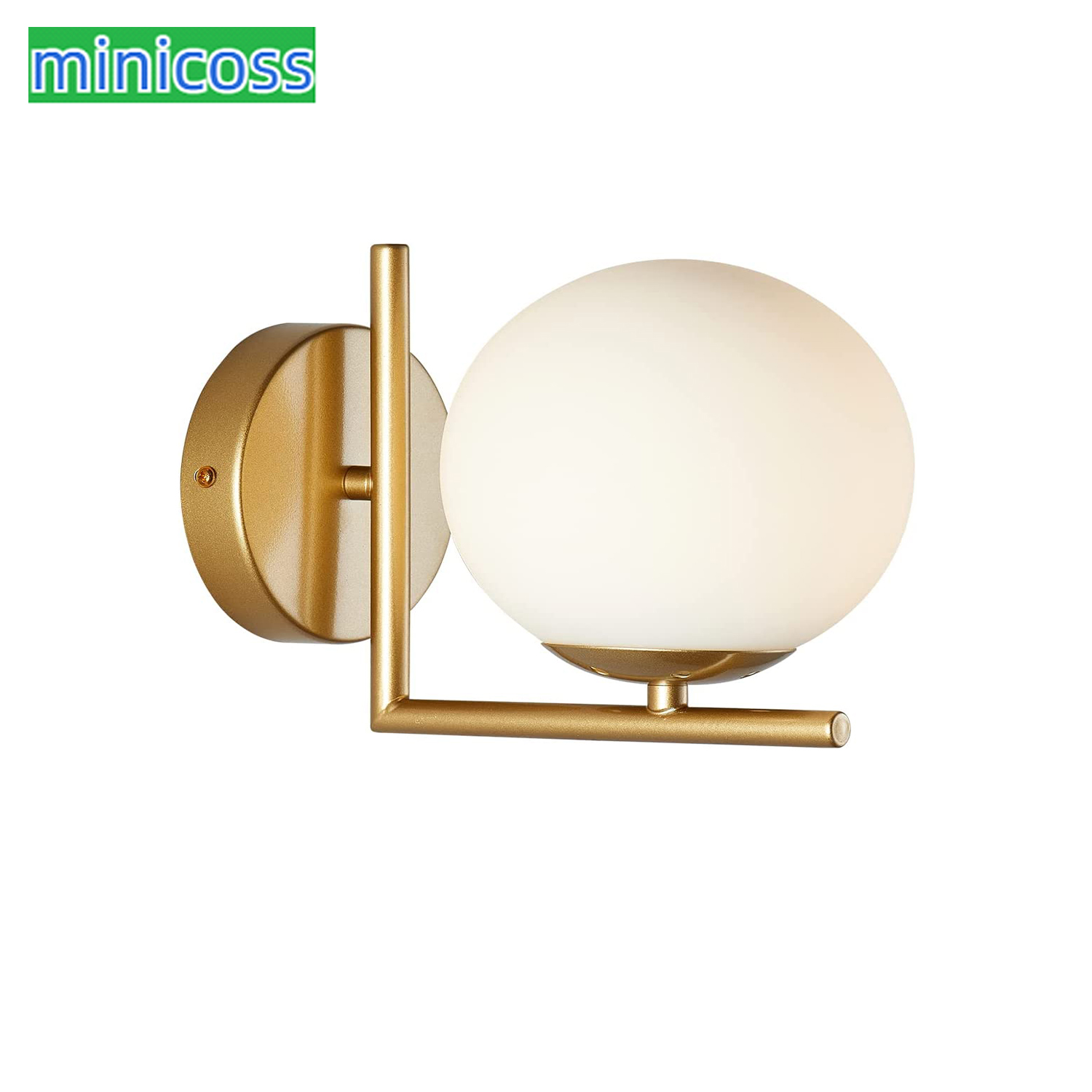 Glass Globe Wall Sconces Gold Wall Mounted Light 1 Light Mid Century