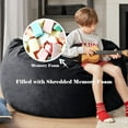 thumbnail image 6 of Codi Bean Bag Chair with Filler Included, 4 FT - Comfy Large Beanbag Chairs for Adults, Memory Foam Added - Machine Washable and Soft Mink Bonded Cover - Black, 4ft, 6 of 14