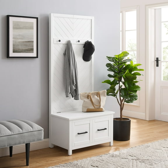 Hall Tree with Storage Bench & Hooks - Entryway Organizer, Farmhouse Style, Modern Hallway Bench, 70.25" Tall