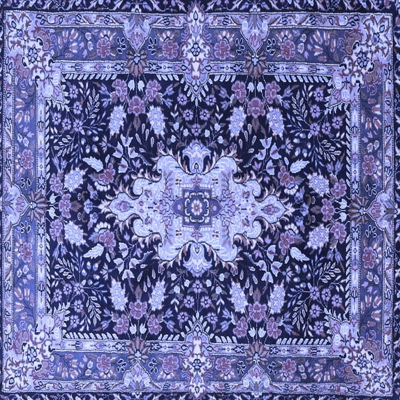 Ahgly Company Machine Washable Indoor Square Persian Blue Traditional Area Rugs, 8' Square