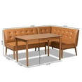 thumbnail image 2 of Bowery Hill Faux Leather Upholstered and Brown Finished 3-Piece Dining Set, 2 of 10
