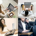 thumbnail image 5 of Miroddi Portable Bamboo Lap Desk for Laptop, Lightweight Wood Lapdesk Bed Table Fits up to 15.6 inches, Tray Table with Mouse Pad & Phone Holder, 5 of 9