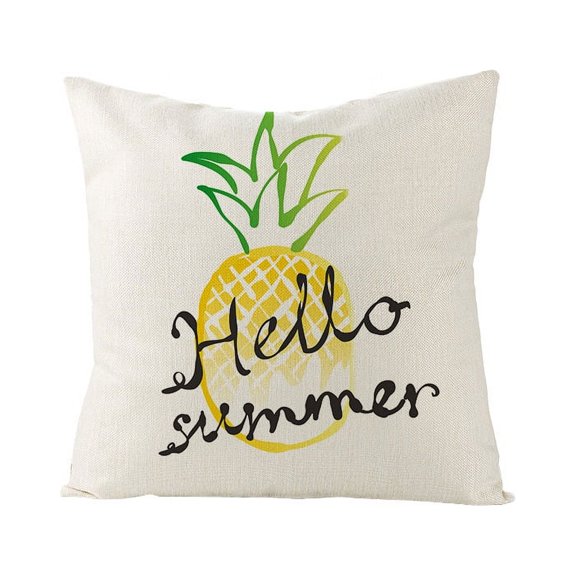 2022 New Linen Pillowcase Fruit Beach Printing Sofa Cushion Cover Home