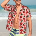 thumbnail image 5 of Picia Tomatoes Gentle Cotton Regular Fit Short Sleeve Casual Hawaiian Shirt for Men-X-Large, 5 of 9