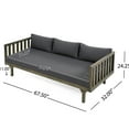 thumbnail image 5 of Grey Wood And Cushion Daybed 3 Seater - Construction Beautiful Slat Paneling Water- Fabric 68.72”w X 31.26”d 23.53”h Assembly Necessary In Finish For Outdoor Durability Paneled Seat Included, 5 of 5