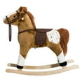 thumbnail image 3 of HMYG Plush Toy Rocking Horse Pony Ride on Animal for Pink Birthday Gifts with Realistic Sounds,Brown, 3 of 11