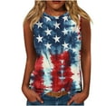 thumbnail image 2 of HOMBOM Summer Muscle Tops for Women Loose Fit Casual independence Day Print Sleeveless Crew Neck Tank Blouse, 2 of 5