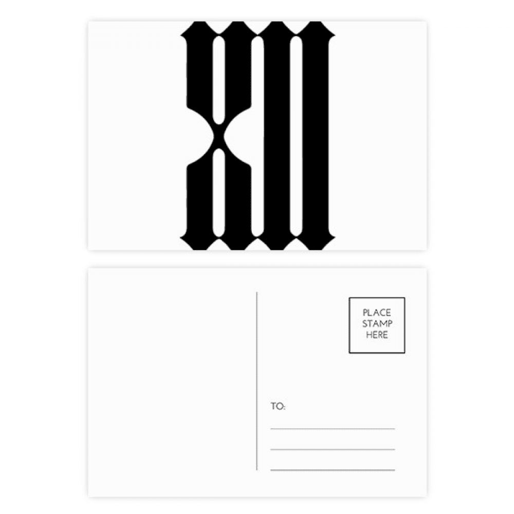 roman numerals twelve in black postcard set birthday mailing thanks greeting card