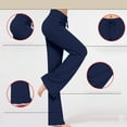 thumbnail image 4 of High Waist Wide Leg Yoga Pants Women Tummy Control Bootcut Flare Lounge Leggings Comfy Loose Casual Workout Drawstring, 4 of 7