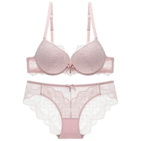 Sentmoon Lingerie for Women Women s Bra Gathering Sexy Lace Women s Thick Underwear Nylon Rear Opening Bra Set Women s Lingerie  Sleep & Lounge Valentines Day Gifts for Her Clearance Sales Today Deal