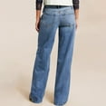 thumbnail image 6 of Wutalume High Waisted Jeans for Women Retro Straight Leg, Classic Vintage Wash Denim Pants, Comfortable Fit for Casual Wear,Sky Blue M, 6 of 6